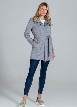 Short Quilted Belted Coat with Collar & Patch Pockets – Unlined - MimiStylez