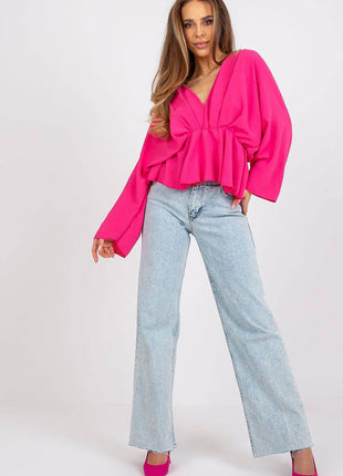 Women's Flowing Blouse with Statement Sleeves - MimiStylez
