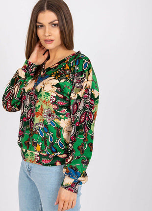 Women's Floral Long Sleeve Blouse in Patterned Fabric - MimiStylez