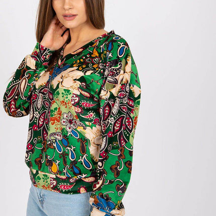Women's Floral Long Sleeve Blouse in Patterned Fabric - MimiStylez