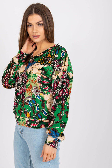 Women's Floral Long Sleeve Blouse in Patterned Fabric - MimiStylez