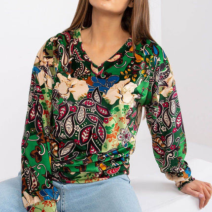 Women's Floral Long Sleeve Blouse in Patterned Fabric - MimiStylez