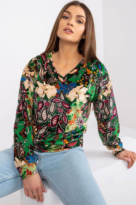 Women's Floral Long Sleeve Blouse in Patterned Fabric - MimiStylez