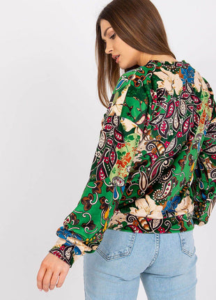 Women's Floral Long Sleeve Blouse in Patterned Fabric - MimiStylez