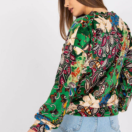 Women's Floral Long Sleeve Blouse in Patterned Fabric - MimiStylez