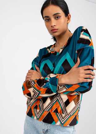 Women's Floral Long Sleeve Blouse in Patterned Fabric - MimiStylez