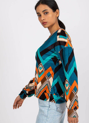 Women's Floral Long Sleeve Blouse in Patterned Fabric - MimiStylez