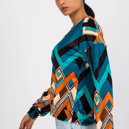 Women's Floral Long Sleeve Blouse in Patterned Fabric - MimiStylez