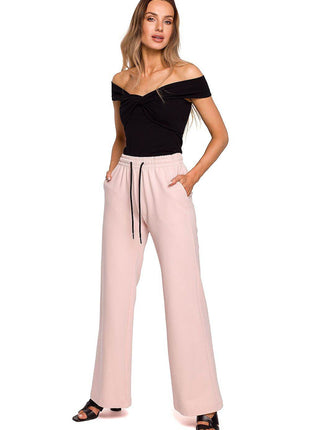 Summer Shoulder-Baring Cotton Blouse with Front Interlace Detail - MimiStylez