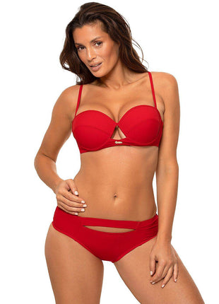 Elegant 2-Piece Bardot Swimsuit with Push-Up Effect - MimiStylez