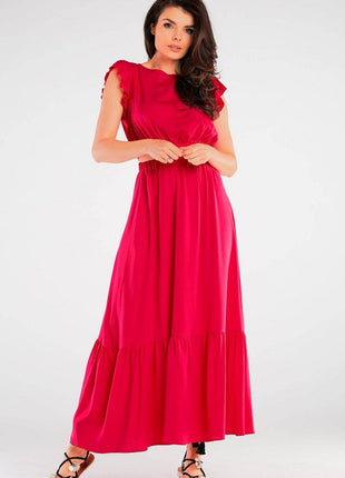 Viscose Maxi Skirt with Frill & Elastic Waist - MimiStylez