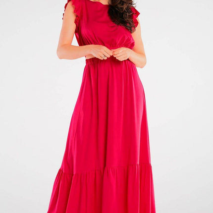 Viscose Maxi Skirt with Frill & Elastic Waist - MimiStylez