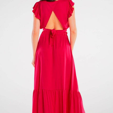 Viscose Maxi Skirt with Frill & Elastic Waist - MimiStylez