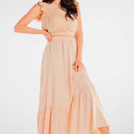 Viscose Maxi Skirt with Frill & Elastic Waist - MimiStylez