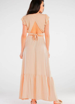 Viscose Maxi Skirt with Frill & Elastic Waist - MimiStylez