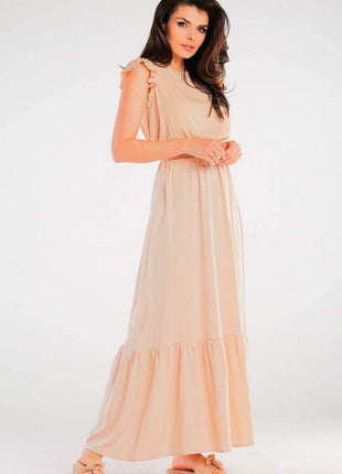 Viscose Maxi Skirt with Frill & Elastic Waist - MimiStylez