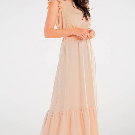 Viscose Maxi Skirt with Frill & Elastic Waist - MimiStylez