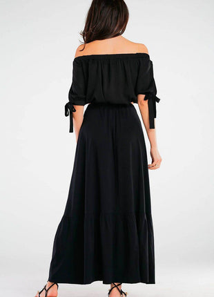 Viscose Maxi Skirt with Frill & Elastic Waist - MimiStylez