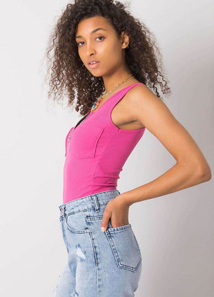 Sleeveless T-Shirt with Zipper Front & Decorative Pockets - MimiStylez