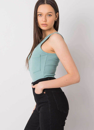 Sleeveless T-Shirt with Zipper Front & Decorative Pockets - MimiStylez