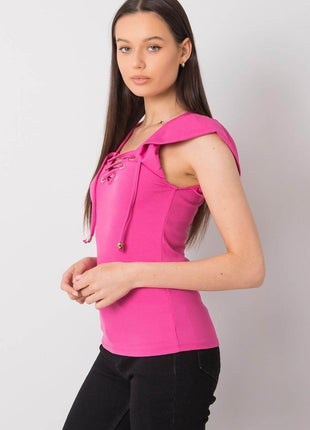 Ribbed Blouse with Frill Sleeves & Decorative Tie Neckline - MimiStylez