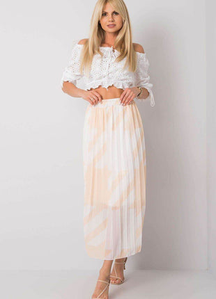 Patterned Pleated Skirt with Elastic Waistband - MimiStylez