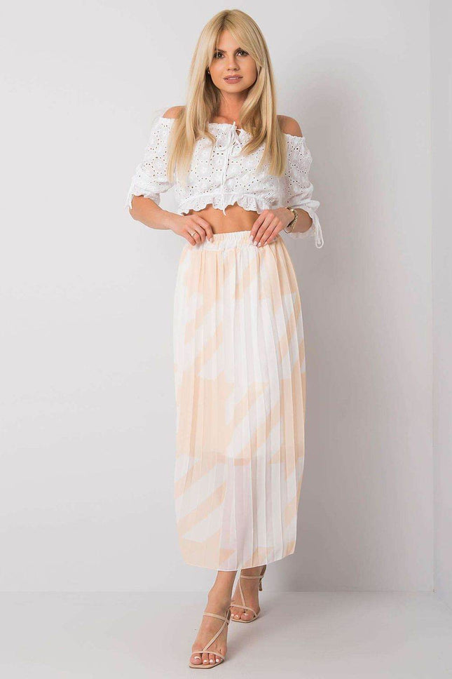 Patterned Pleated Skirt with Elastic Waistband - MimiStylez