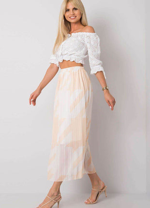 Patterned Pleated Skirt with Elastic Waistband - MimiStylez