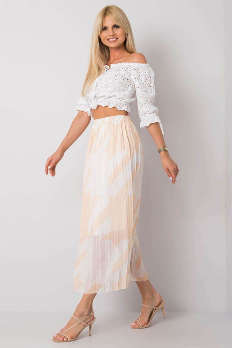 Patterned Pleated Skirt with Elastic Waistband - MimiStylez