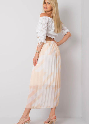 Patterned Pleated Skirt with Elastic Waistband - MimiStylez