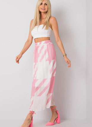 Patterned Pleated Skirt with Elastic Waistband - MimiStylez