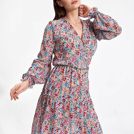Airy Summer Mini Dress with Wrap Neckline & Ruffle Hem – Lined Skirt - MimiStylez