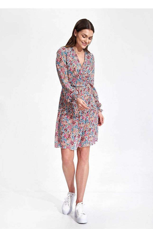 Airy Summer Mini Dress with Wrap Neckline & Ruffle Hem – Lined Skirt - MimiStylez