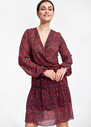 Airy Summer Mini Dress with Wrap Neckline & Ruffle Hem – Lined Skirt - MimiStylez