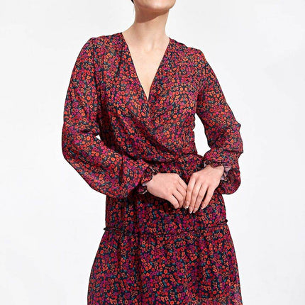 Airy Summer Mini Dress with Wrap Neckline & Ruffle Hem – Lined Skirt - MimiStylez