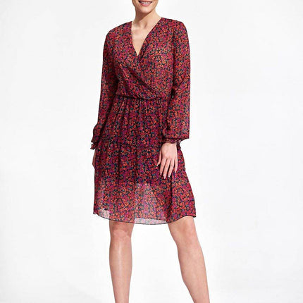 Airy Summer Mini Dress with Wrap Neckline & Ruffle Hem – Lined Skirt - MimiStylez