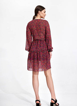 Airy Summer Mini Dress with Wrap Neckline & Ruffle Hem – Lined Skirt - MimiStylez