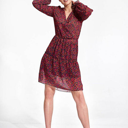 Airy Summer Mini Dress with Wrap Neckline & Ruffle Hem – Lined Skirt - MimiStylez