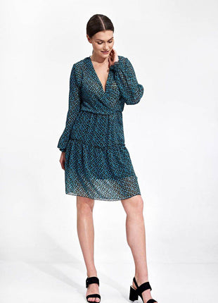 Airy Summer Mini Dress with Wrap Neckline & Ruffle Hem – Lined Skirt - MimiStylez