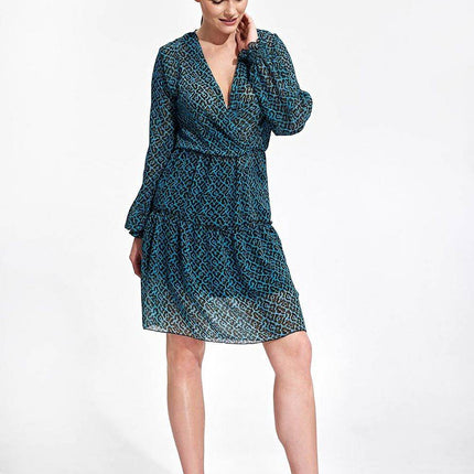 Airy Summer Mini Dress with Wrap Neckline & Ruffle Hem – Lined Skirt - MimiStylez