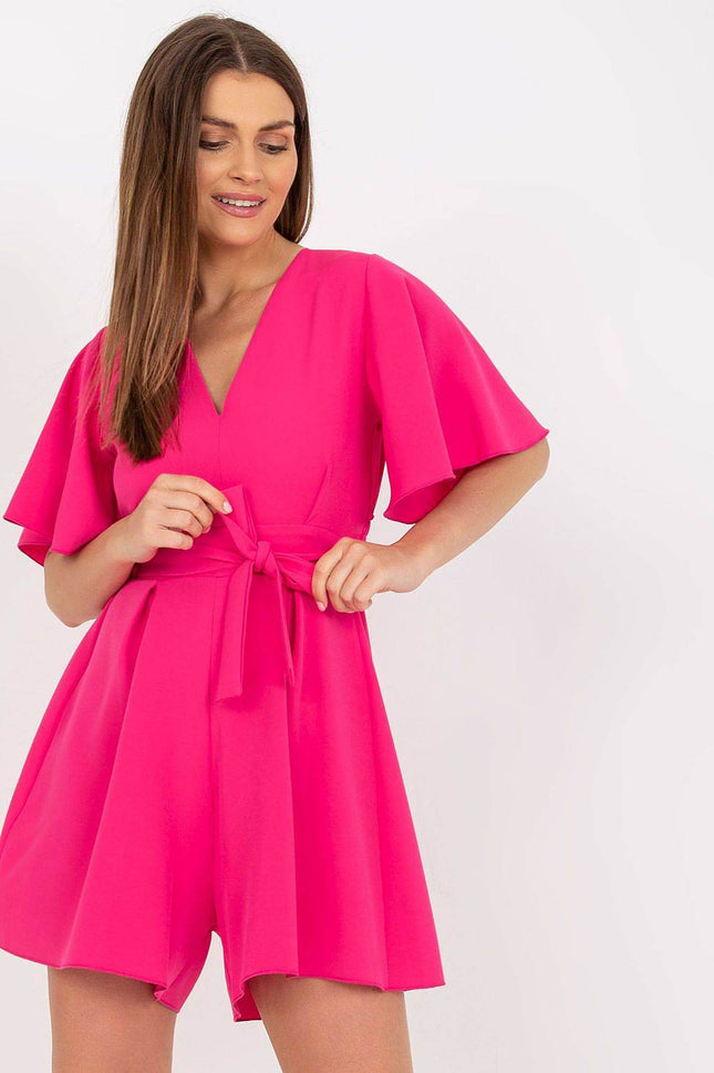 Elegant Women’s Jumpsuit with Wide Short Sleeves & Waist Tie - MimiStylez