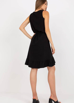 Sleeveless Flared Summer Cotton Dress with Sweetheart Neckline and Ruffle Hem - MimiStylez