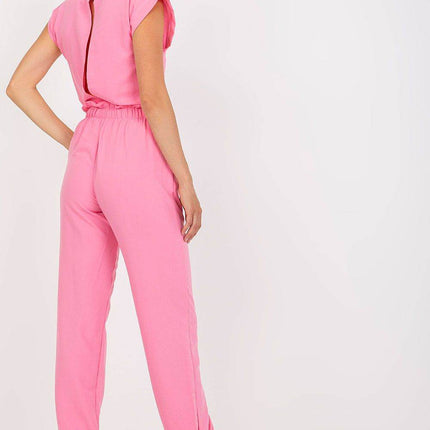 Women’s Cotton Co-Ord Set Summer Set – Classic Blouse with Neck Fastening & Long Elastic Waistband Pants with Side Pockets - MimiStylez