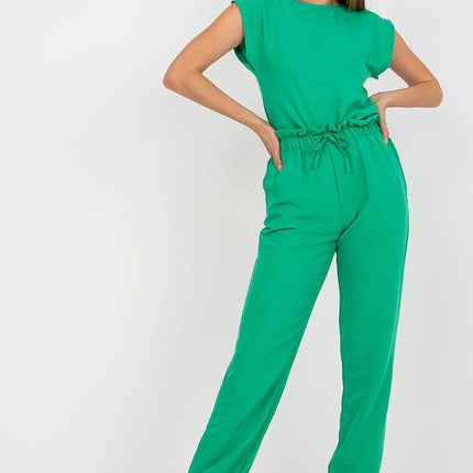 Women’s Cotton Co-Ord Set Summer Set – Classic Blouse with Neck Fastening & Long Elastic Waistband Pants with Side Pockets - MimiStylez
