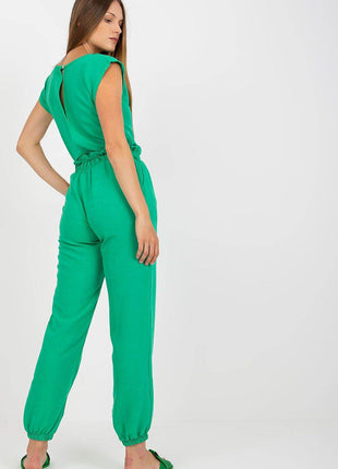 Women’s Cotton Co-Ord Set Summer Set – Classic Blouse with Neck Fastening & Long Elastic Waistband Pants with Side Pockets - MimiStylez