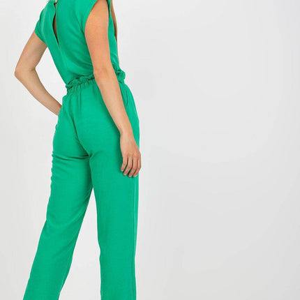 Women’s Cotton Co-Ord Set Summer Set – Classic Blouse with Neck Fastening & Long Elastic Waistband Pants with Side Pockets - MimiStylez