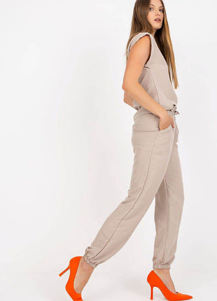 Women’s Cotton Co-Ord Set Summer Set – Classic Blouse with Neck Fastening & Long Elastic Waistband Pants with Side Pockets - MimiStylez