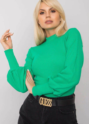 Ribbed Long Sleeve Blouse with Wide Cuffs - MimiStylez