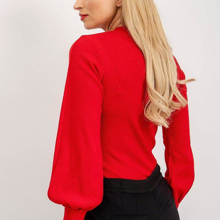 Ribbed Long Sleeve Blouse with Wide Cuffs - MimiStylez
