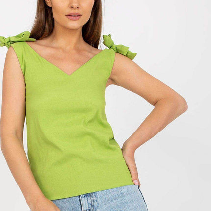 Straight-Cut Top with Heart Neckline and Tie Straps - MimiStylez